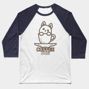 Dog Coffee Addict Baseball T-Shirt